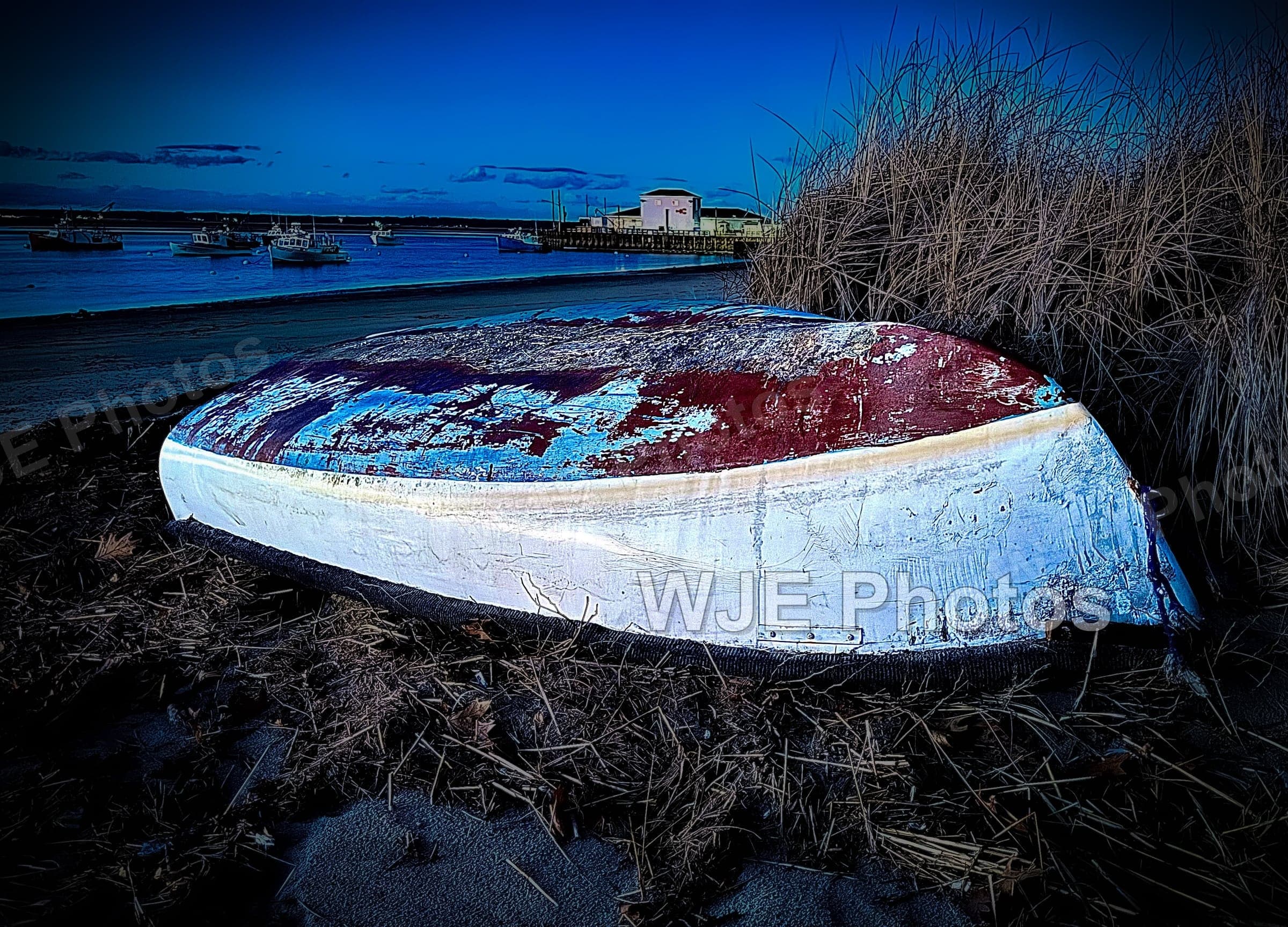 Abandoned boat near the Seabrook Co-Op in New Hampshire