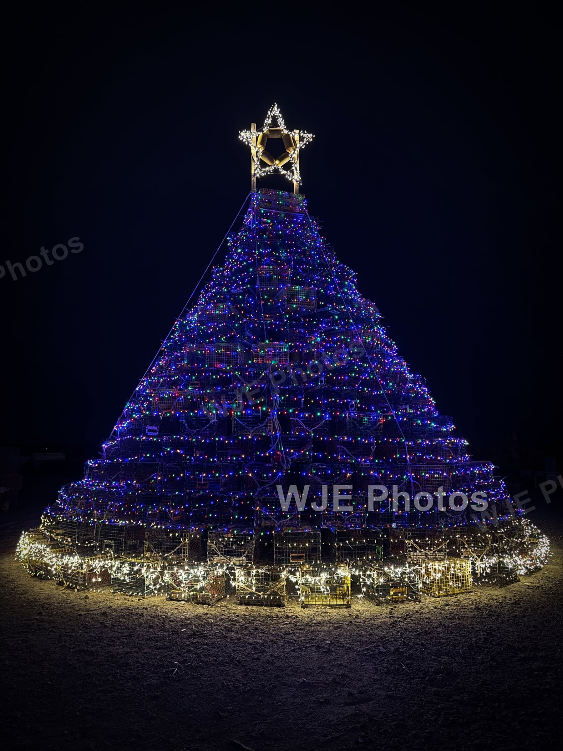 Holiday lights near the Seabrook Co-Op in New Hampshire